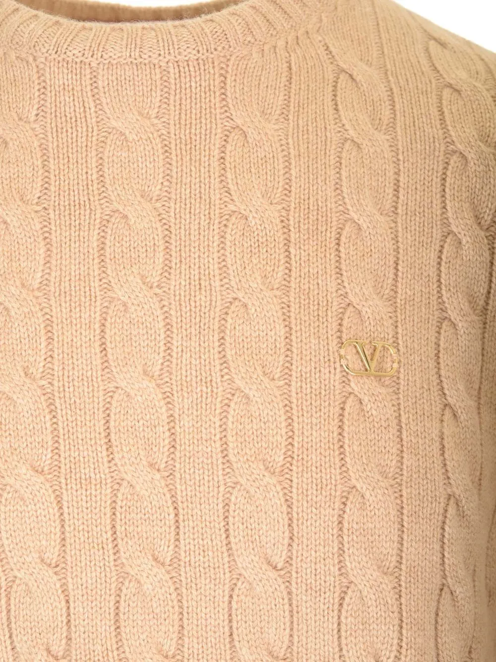 Valentino Garavani Logo Plaque Crewneck Sweater
