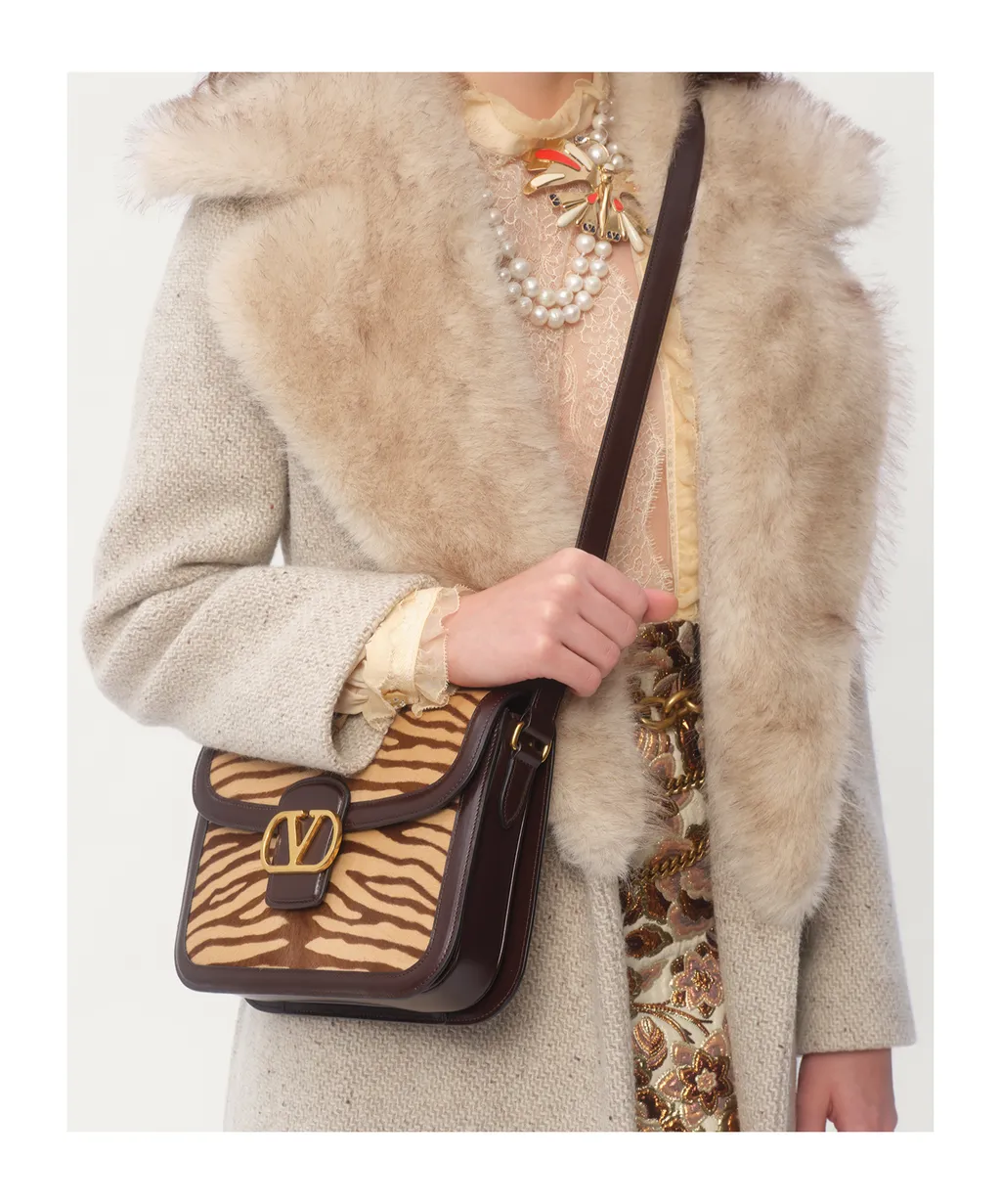 Valentino Vlogo Plaque Foldover Top Shoulder Bag