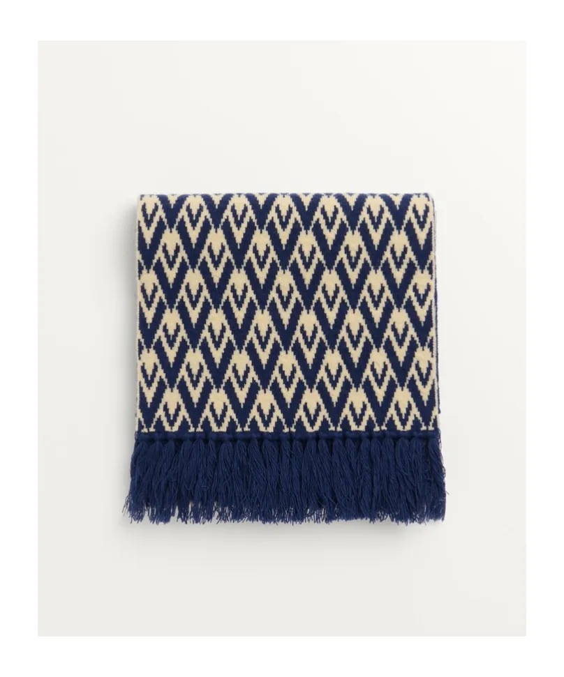 Valentino Toute La V Fringed Edge Scarf