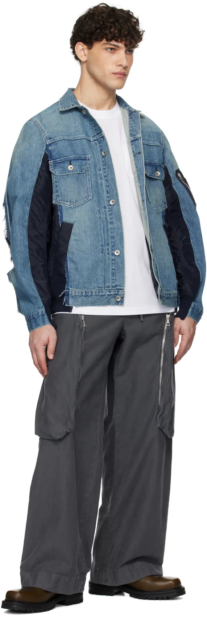 Stitched Denim Coat