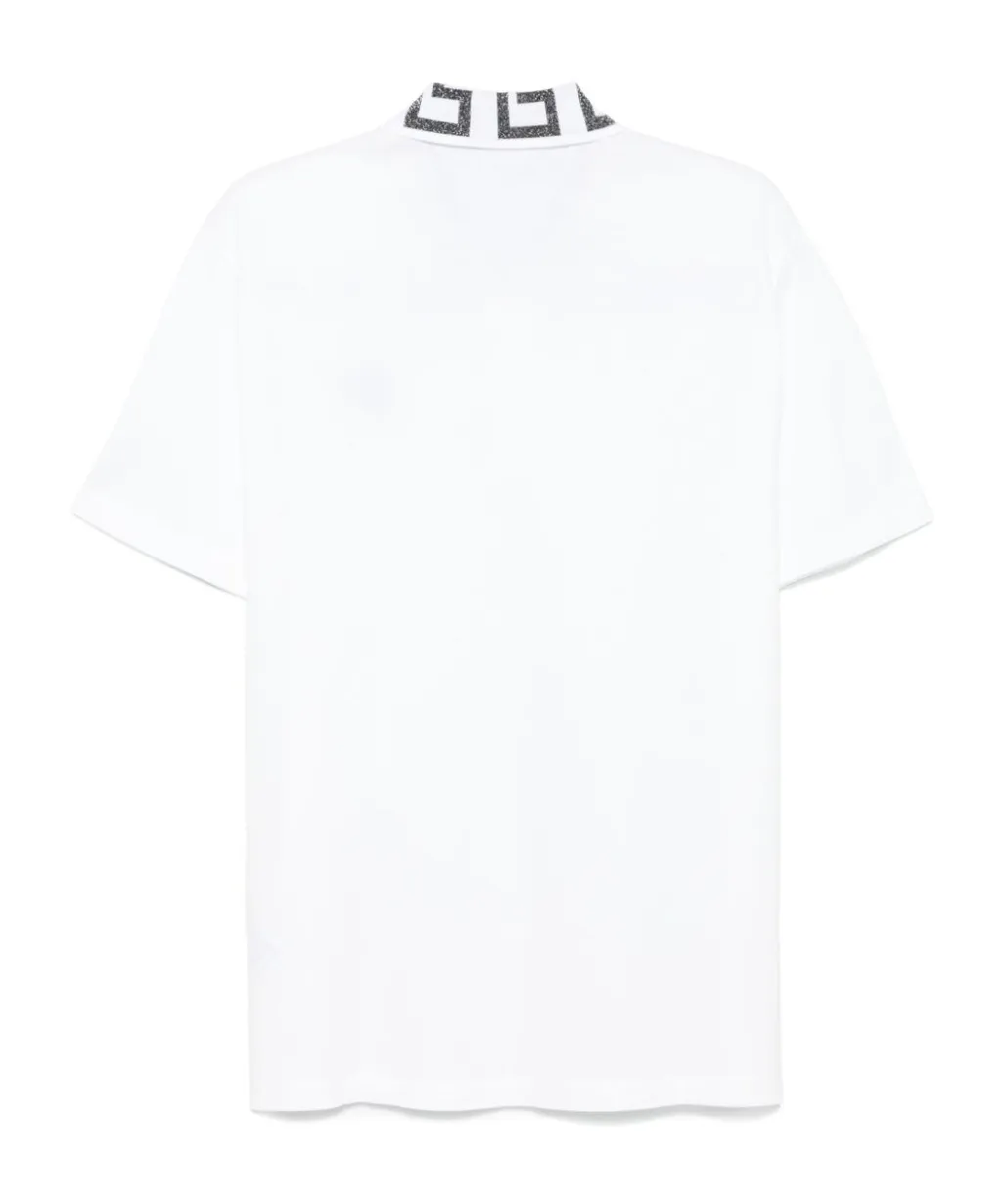 Versace Greca Short-Sleeved Straight Hem Polo Shirt