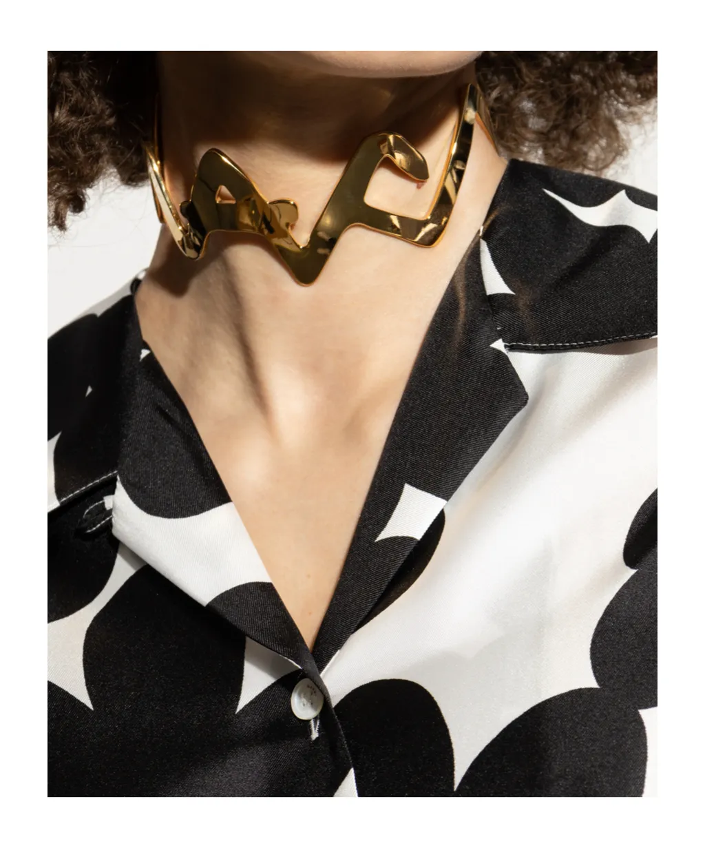Marni Symbol Logo Plaque Choker