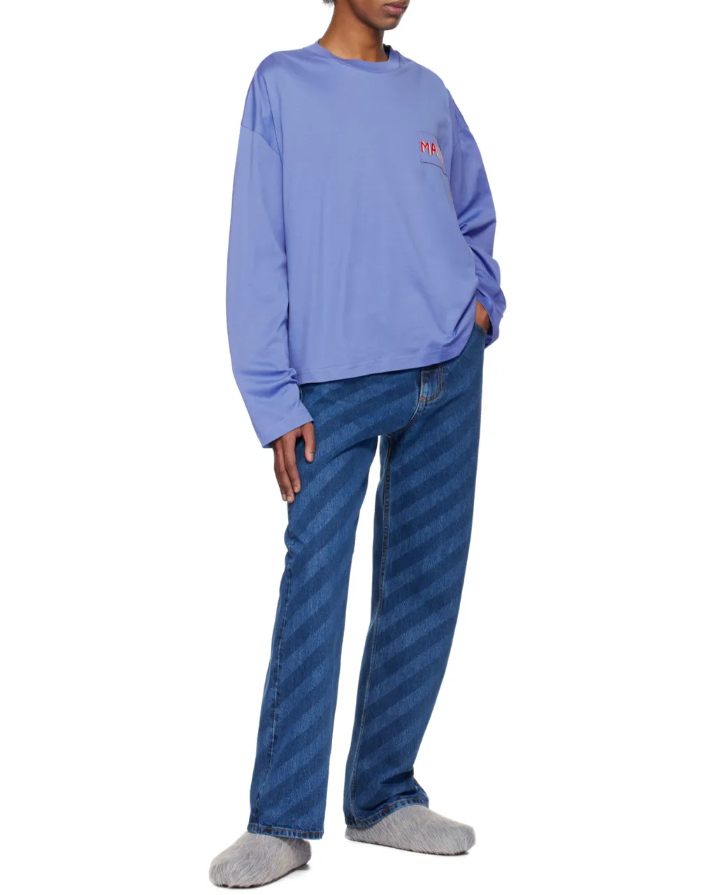 Marni Striped Straight-Leg Jeans