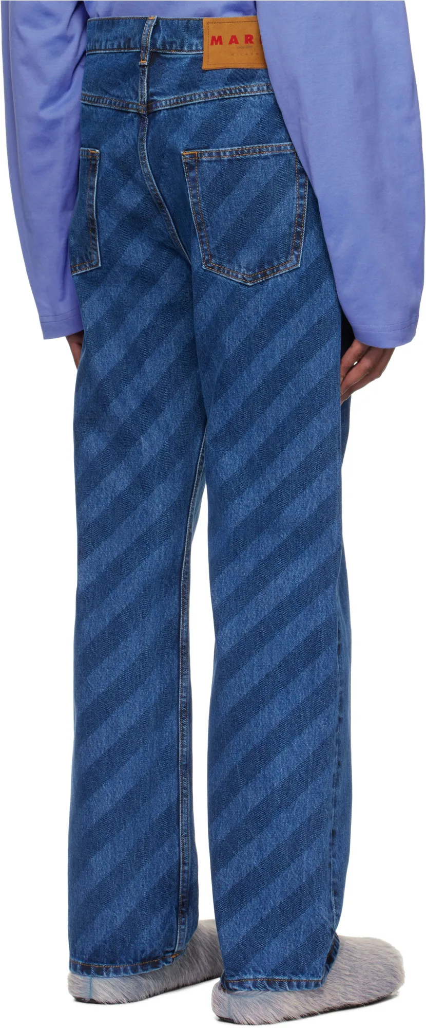 Marni Striped Straight-Leg Jeans