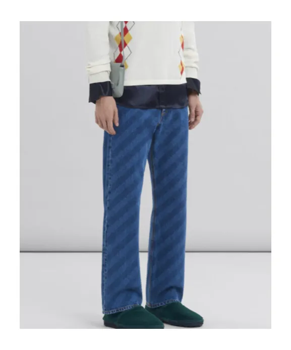 Marni Striped Straight-Leg Jeans