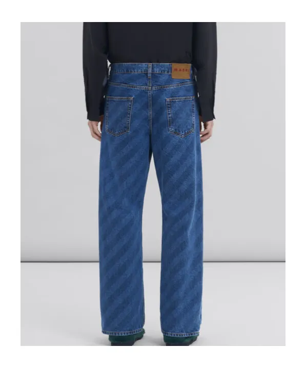 Marni Striped Straight-Leg Jeans