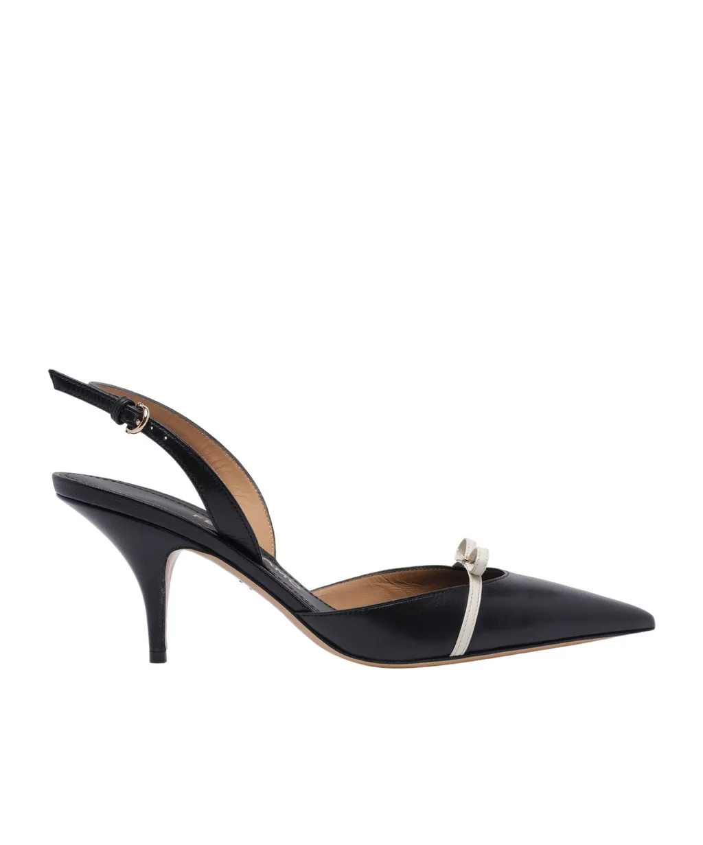 70Mm Leather Slingback Pumps