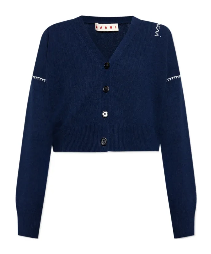 Marni Cropped Button-Up Cardigan