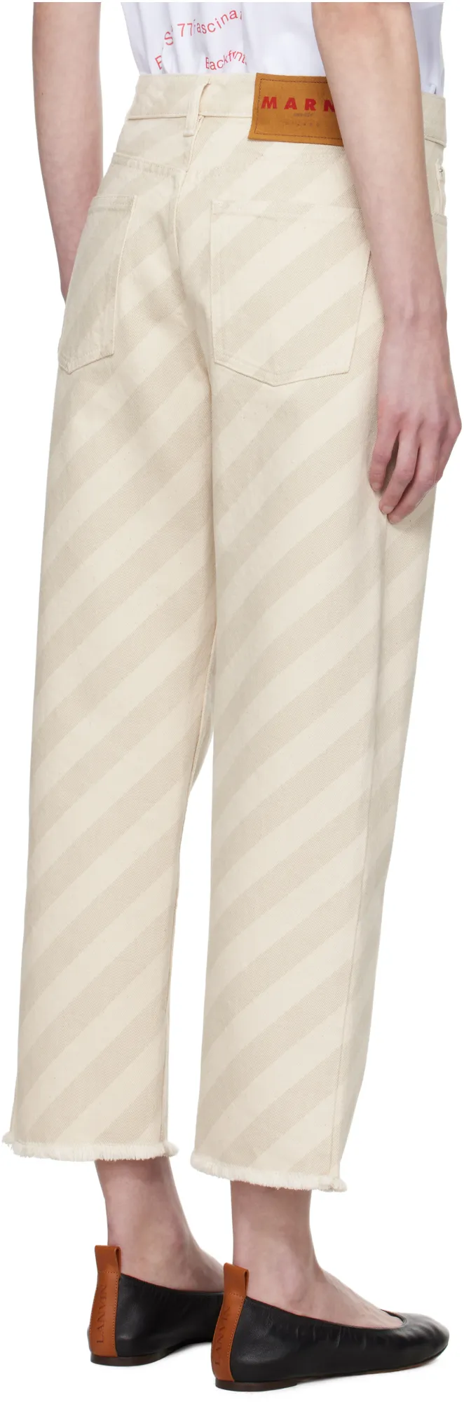 Marni Striped Wide-Leg Jeans