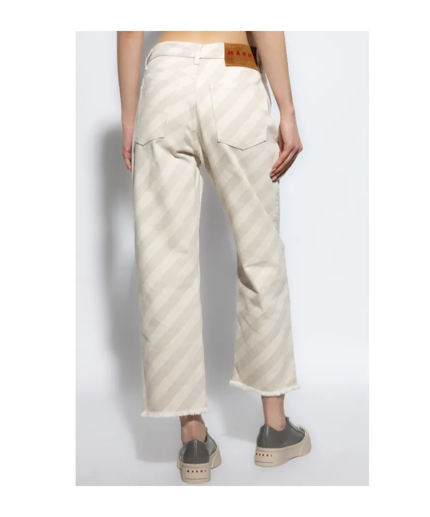 Marni Striped Wide-Leg Jeans