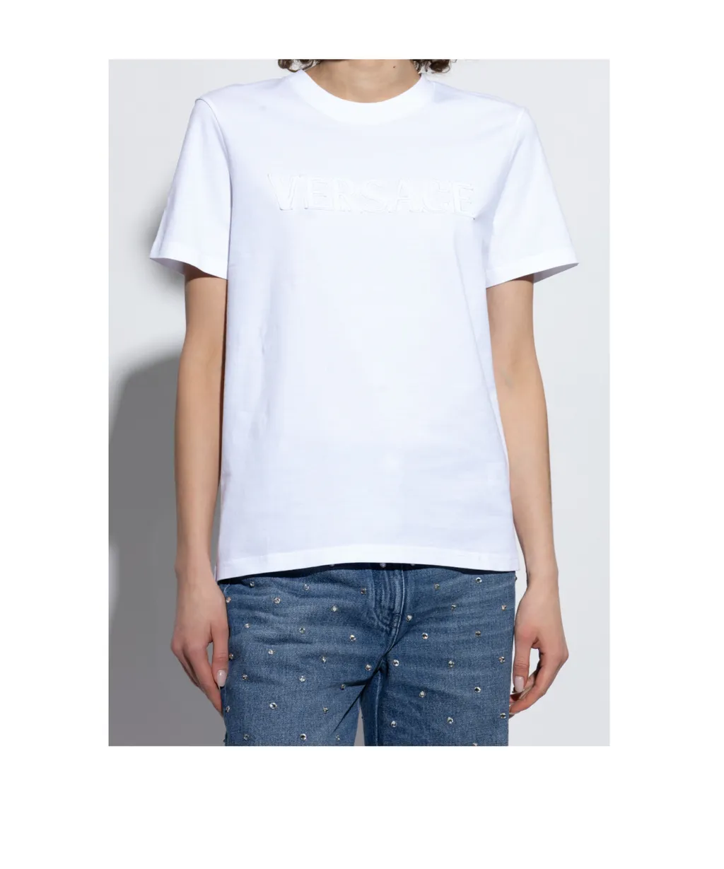 Versace Logo-Appliqu Crewneck T-Shirt