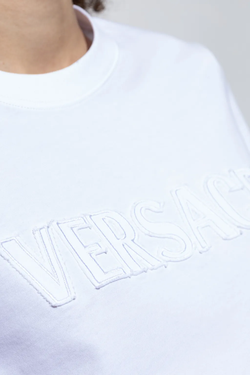 Versace Logo-Appliqu Crewneck T-Shirt