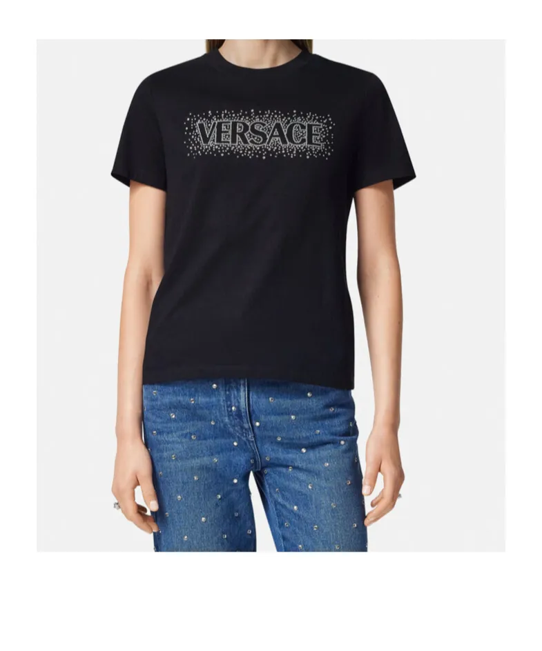 Versace Logo-Embellished Crewneck T-Shirt