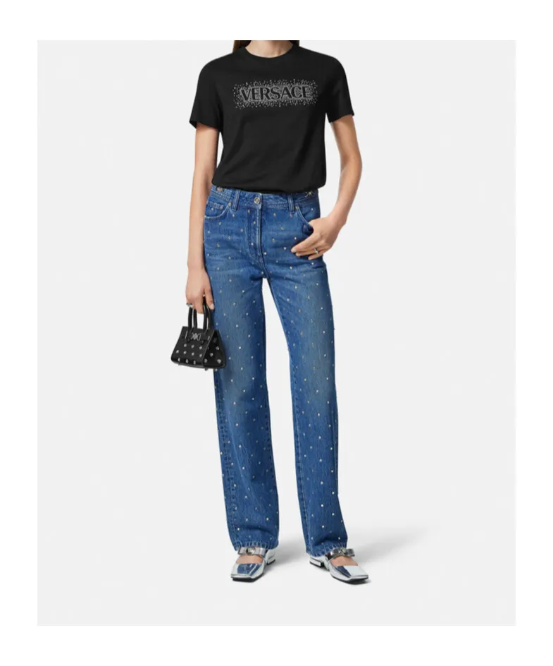 Versace Logo-Embellished Crewneck T-Shirt
