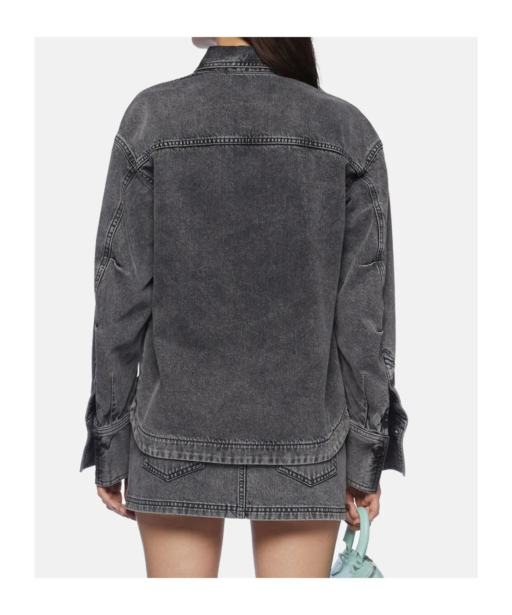 The Attico Eliza Shaped Split Denim Shirt