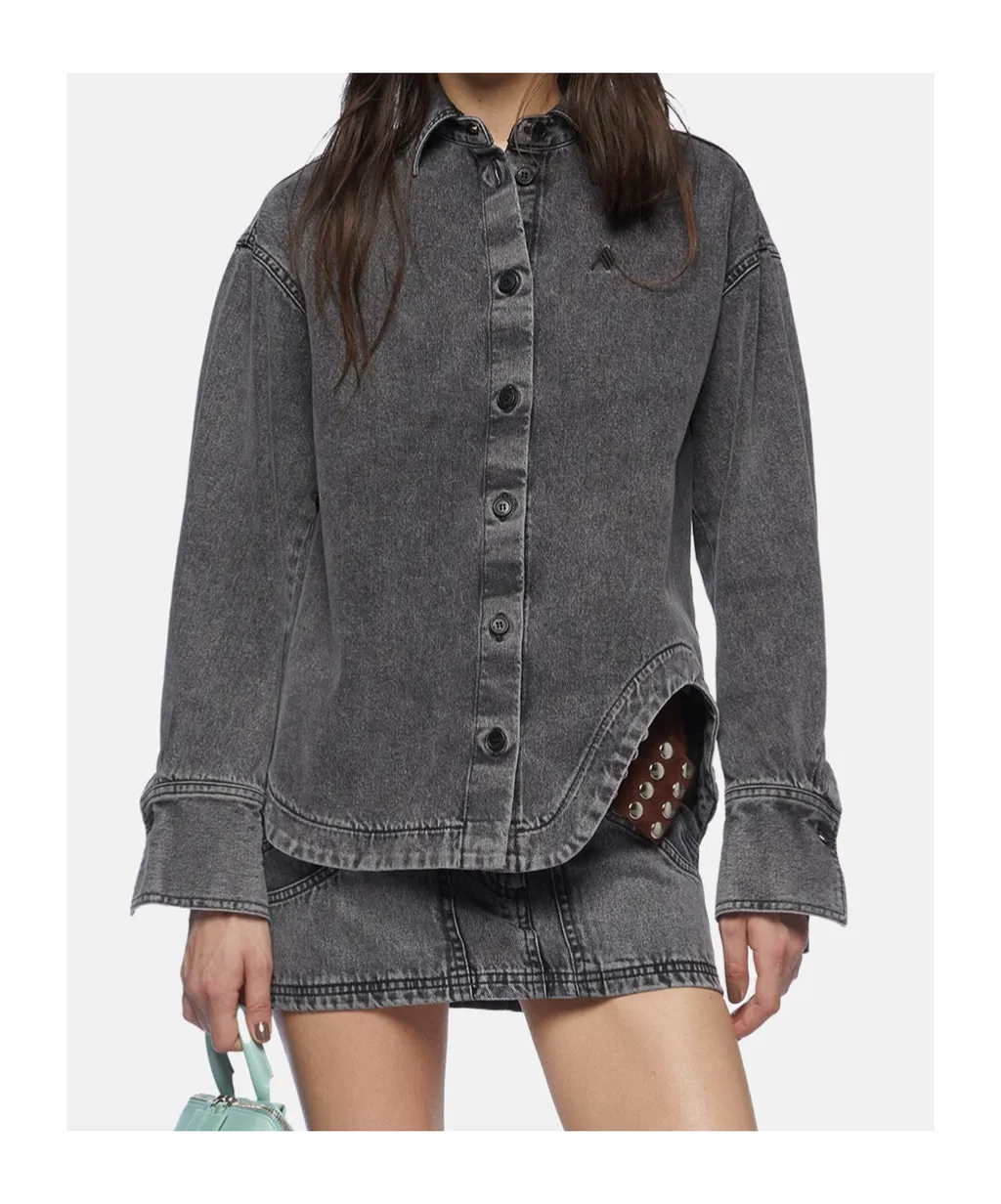 The Attico Eliza Shaped Split Denim Shirt