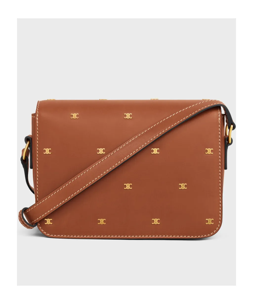 Teen Triomphe Bag In Natural Calfskin With Triomphe Studs