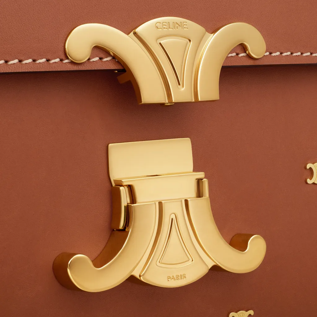 Teen Triomphe Bag In Natural Calfskin With Triomphe Studs