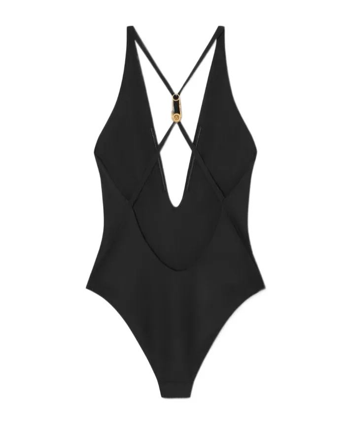 Versace Safety Pin Detailed One Piece Swimsuit