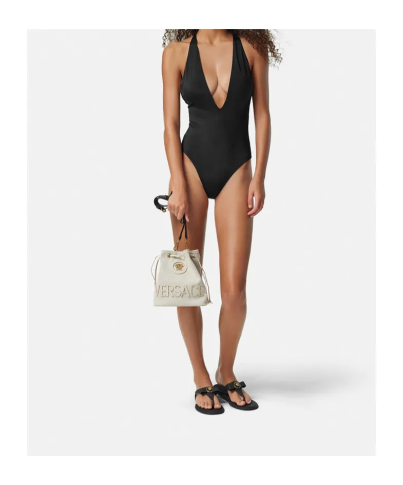 Versace Safety Pin Detailed One Piece Swimsuit