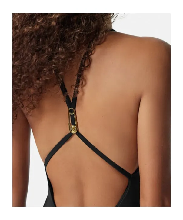 Versace Safety Pin Detailed One Piece Swimsuit