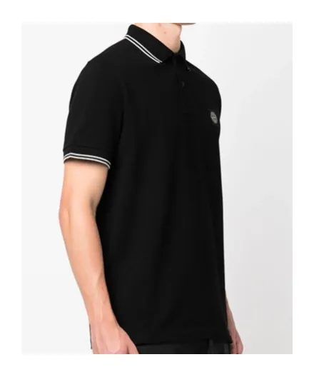 Stone Island Logo Patch Short-Sleeved Polo Shirt