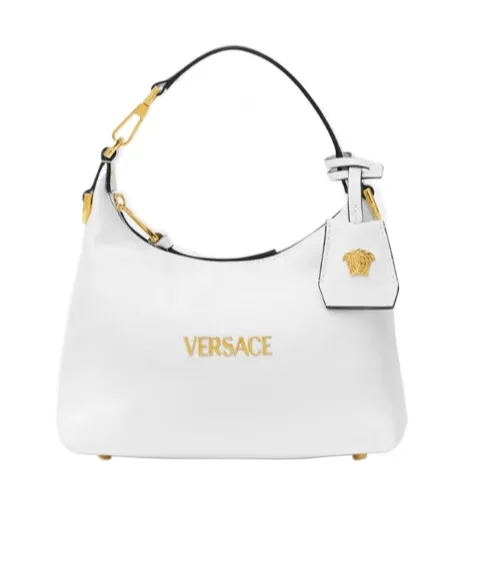 Versace Logo Plaque Zipped Shoulder Bag