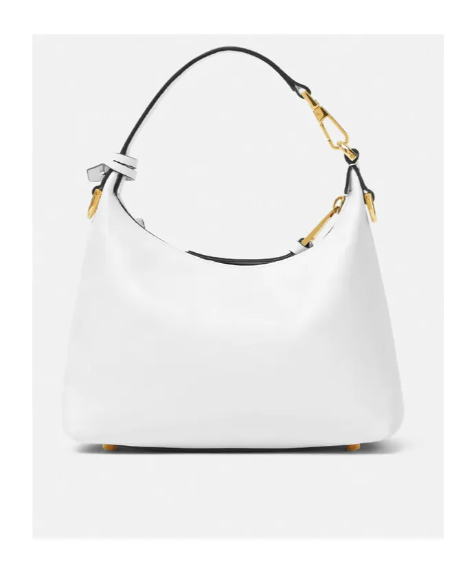 Versace Logo Plaque Zipped Shoulder Bag