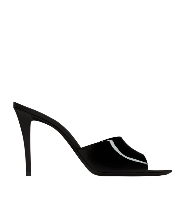 Saint Laurent Romy Almond Peep Toe Mules