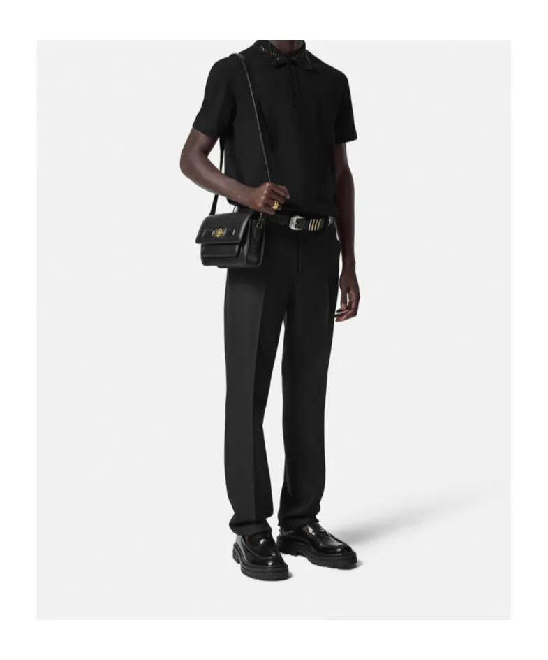 Versace Medusa Foldover Top Messenger Bag