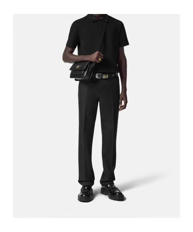 Versace Medusa Foldover Top Messenger Bag