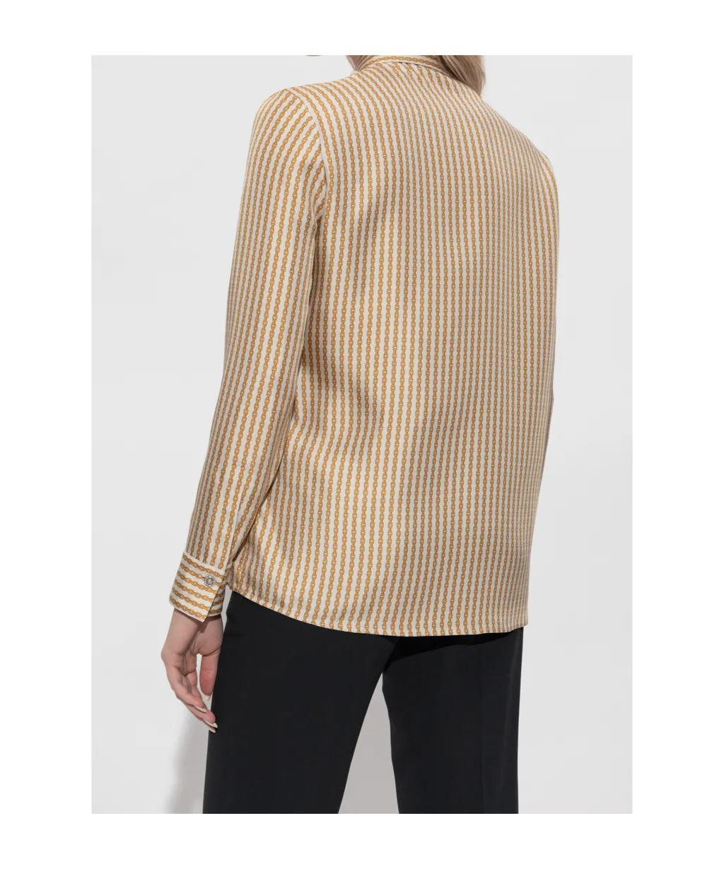 Versace Chain-Printed Long-Sleeved Shirt