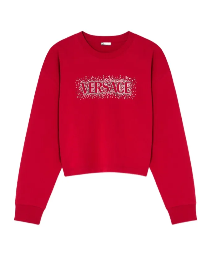 Versace Logo-Embellished Crewneck Sweatshirt