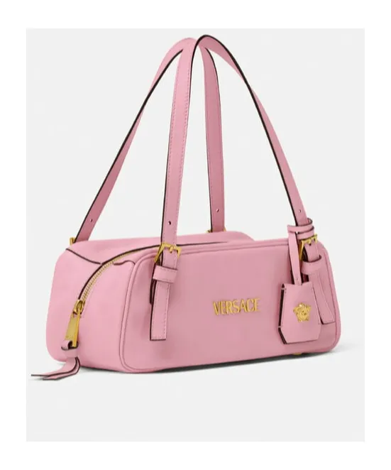Versace Logo-Lettering Zipped Shoulder Bag