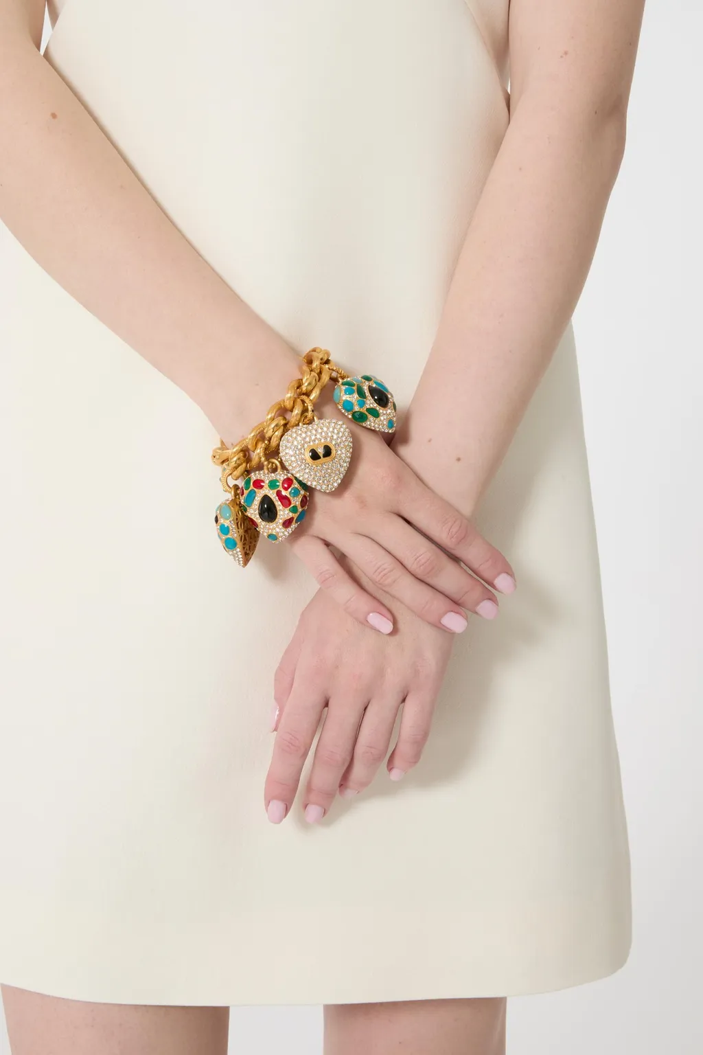 Valentino Vlogo Plaque Embellished Bracelet