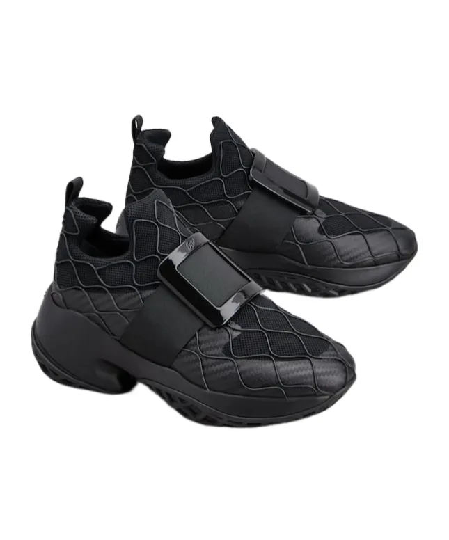 Roger Vivier Viv' Run Technical Lacquered Buckle Sneakers