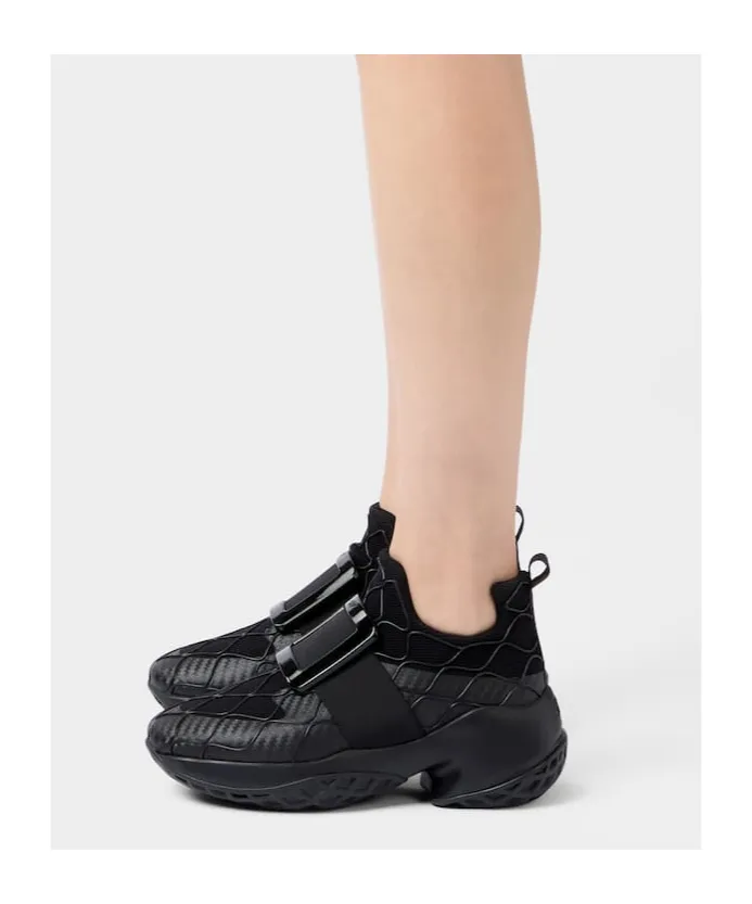 Roger Vivier Viv' Run Technical Lacquered Buckle Sneakers