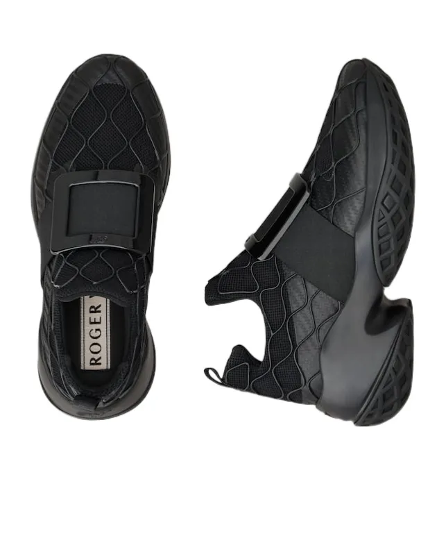 Roger Vivier Viv' Run Technical Lacquered Buckle Sneakers