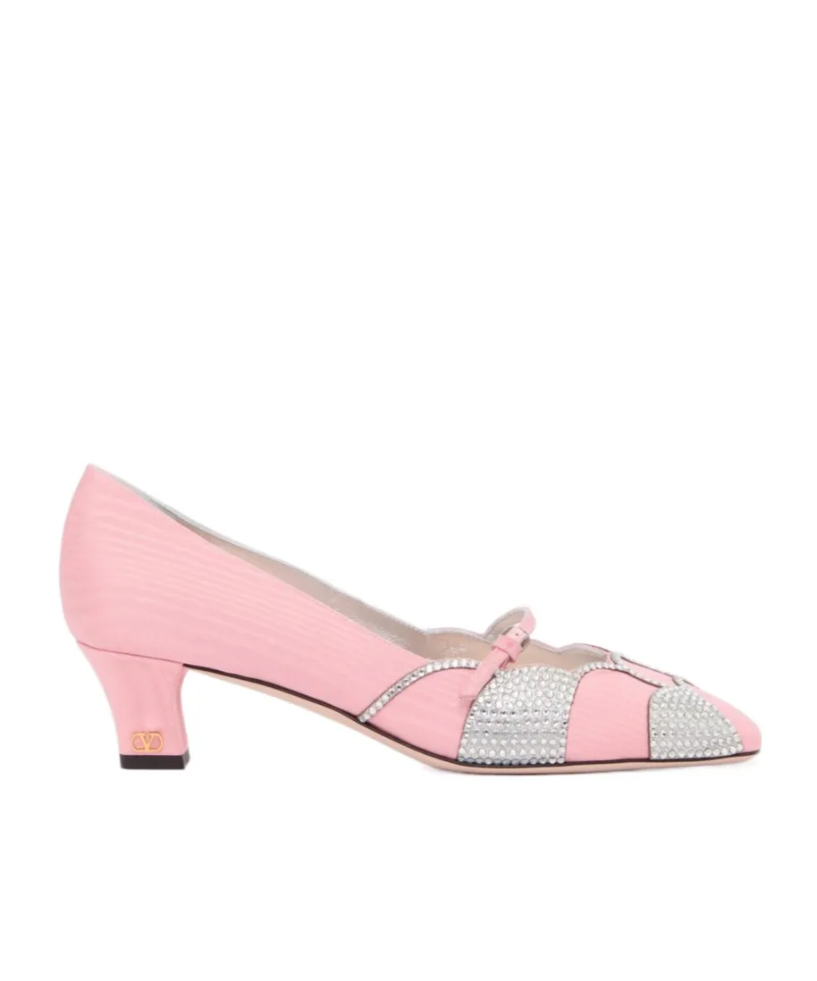 Valentino Bowow Embellished Almond Toe Pumps