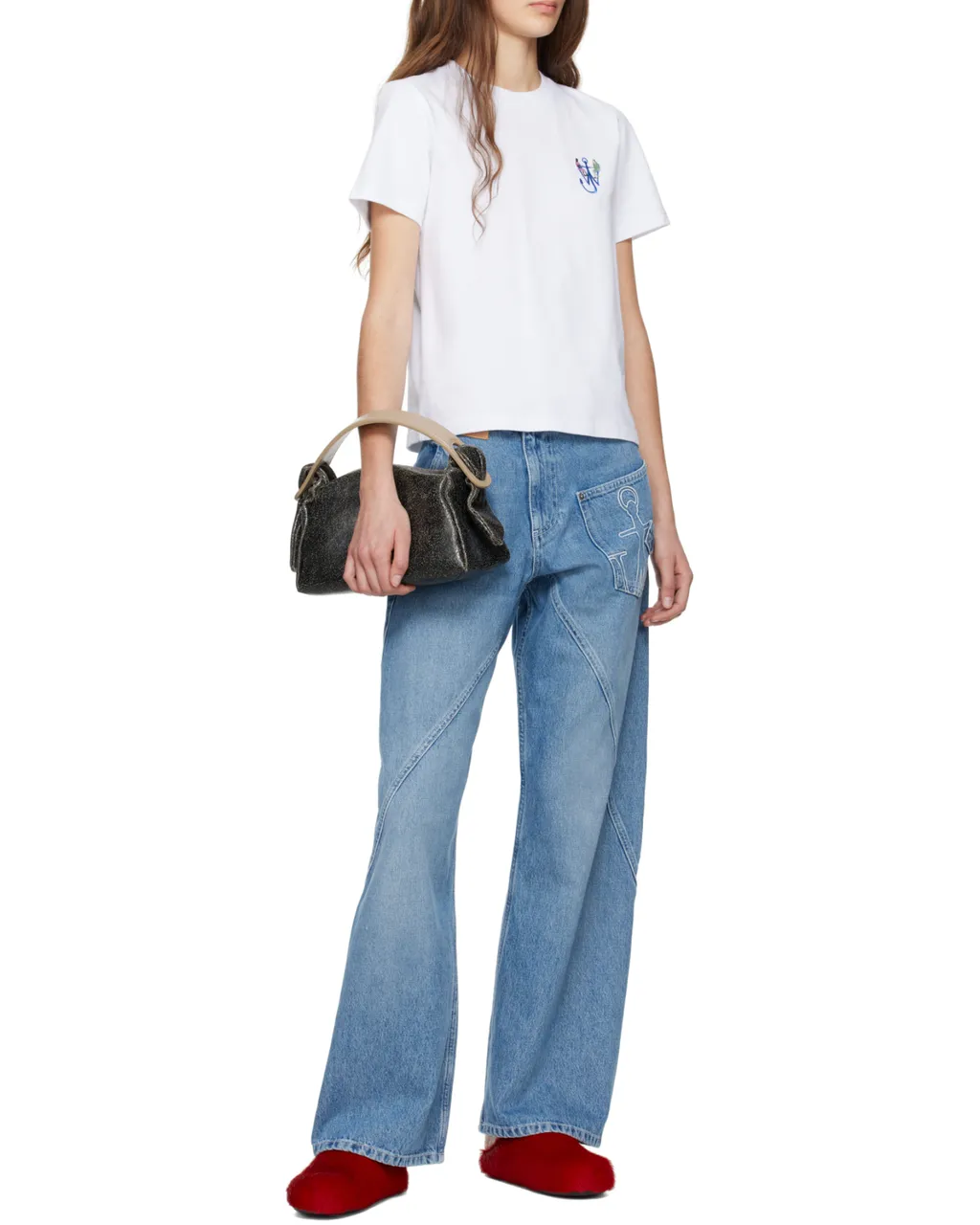Jw Anderson Anchor Embroidery Printed T-Shirt