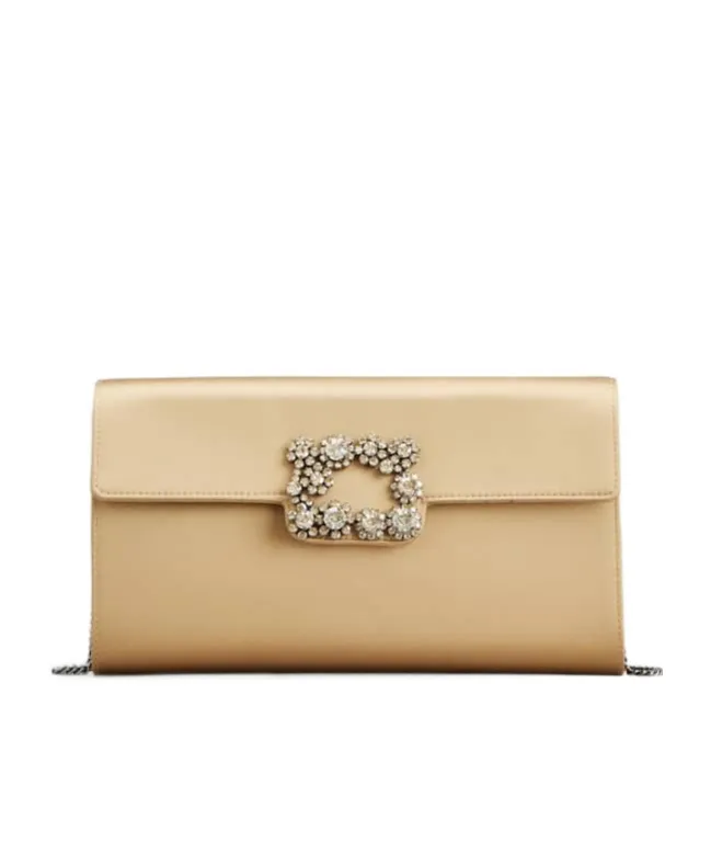 Roger Vivier Efflorescence Embellished Satin Clutch Bag