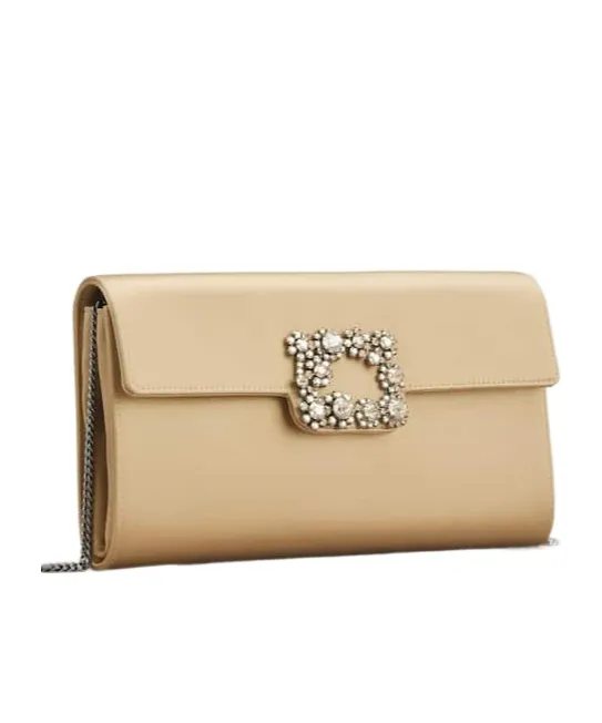 Roger Vivier Efflorescence Embellished Satin Clutch Bag