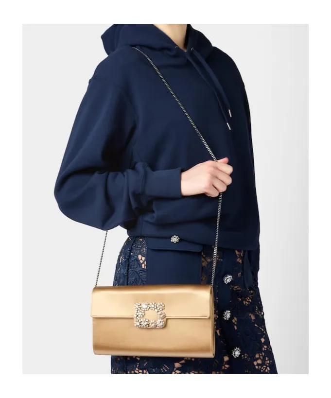 Roger Vivier Efflorescence Embellished Satin Clutch Bag
