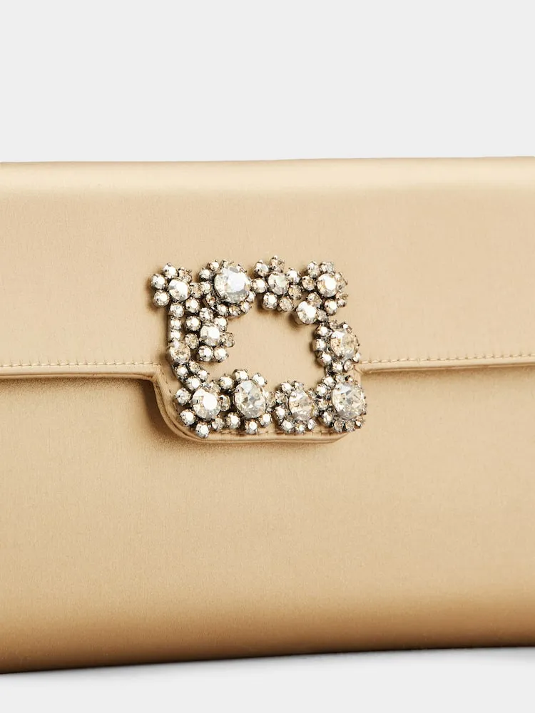 Roger Vivier Efflorescence Embellished Satin Clutch Bag
