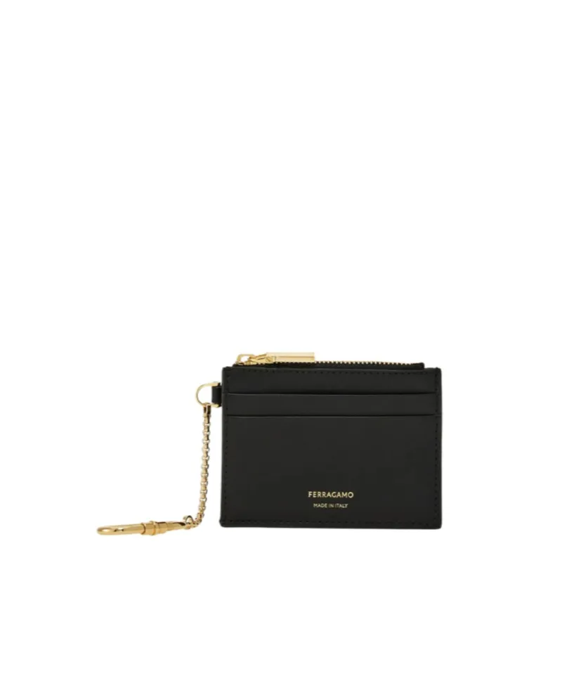 Ferragamo Logo Printed Zipped Cardholder