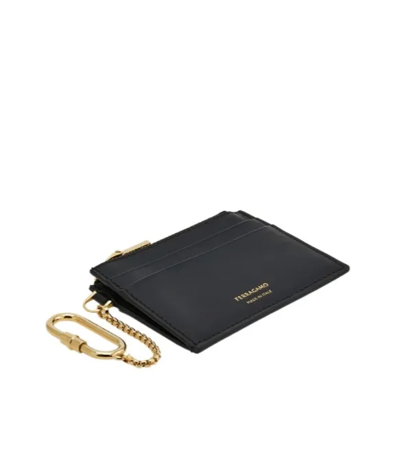 Ferragamo Logo Printed Zipped Cardholder