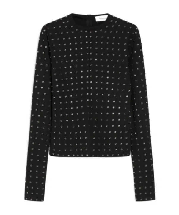 Sportmax All-Over Embellished Crewneck Top
