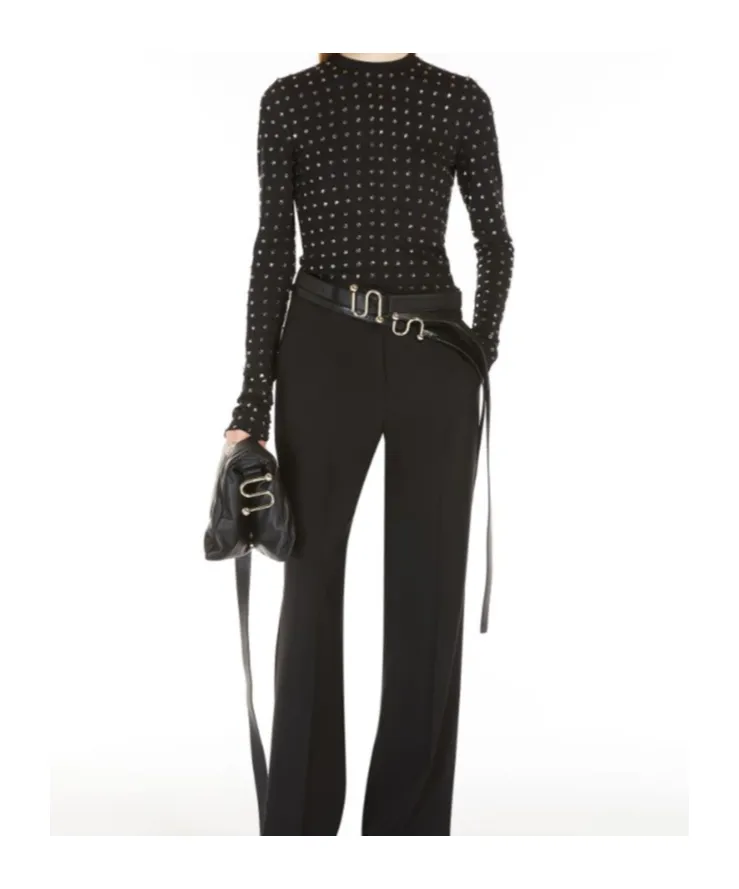 Sportmax All-Over Embellished Crewneck Top