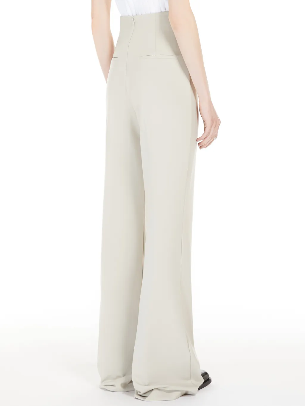 High-Waisted Scuba Jersey Trousers