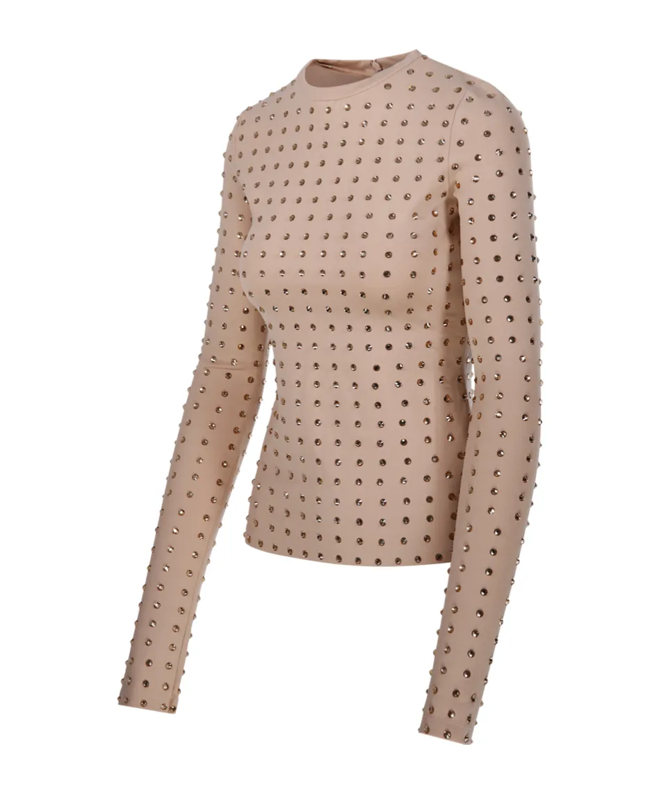 Scuba Jersey T-Shirt With Rhinestones